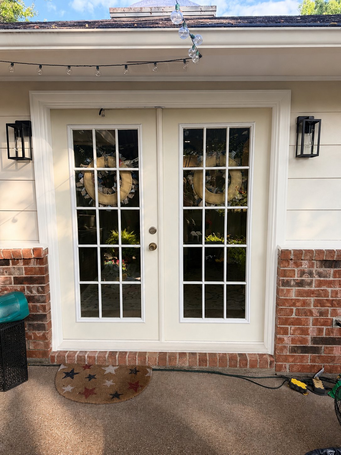Exterior French door jamb repaired and repainted