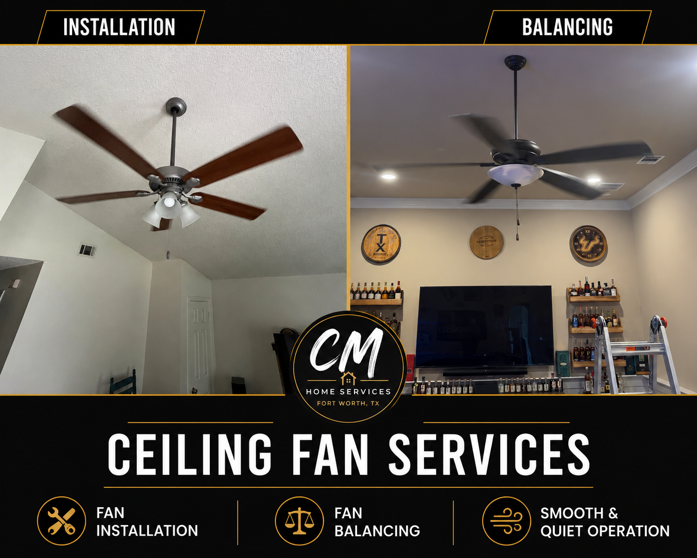 Installed and balanced for smooth, quiet operation.