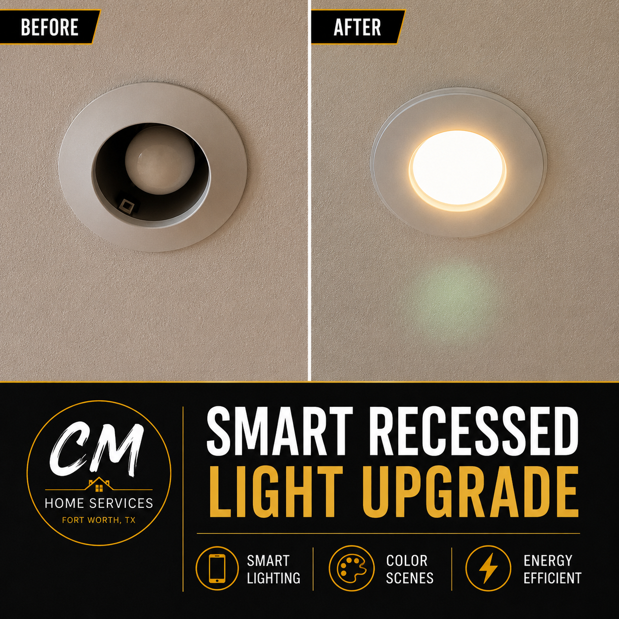 Updated to smart lighting with color scenes and energy-efficient performance.