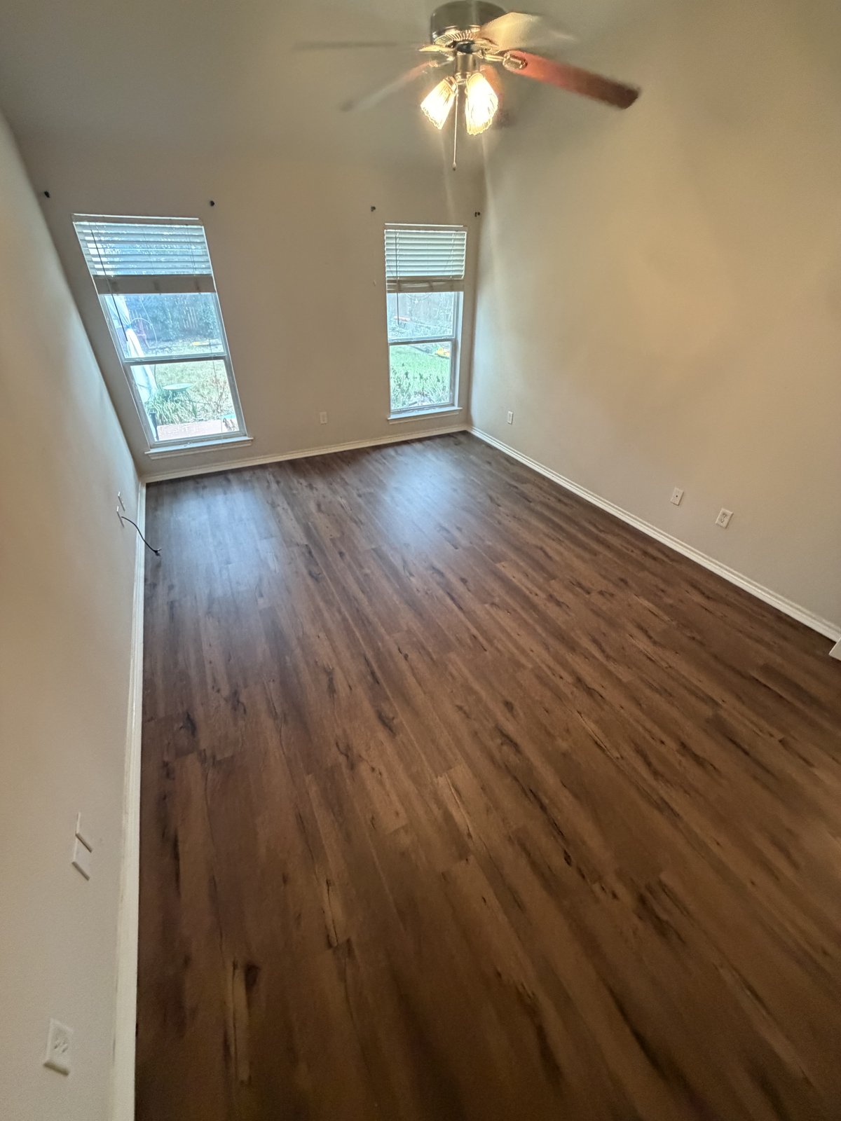 Room with new flooring installed
