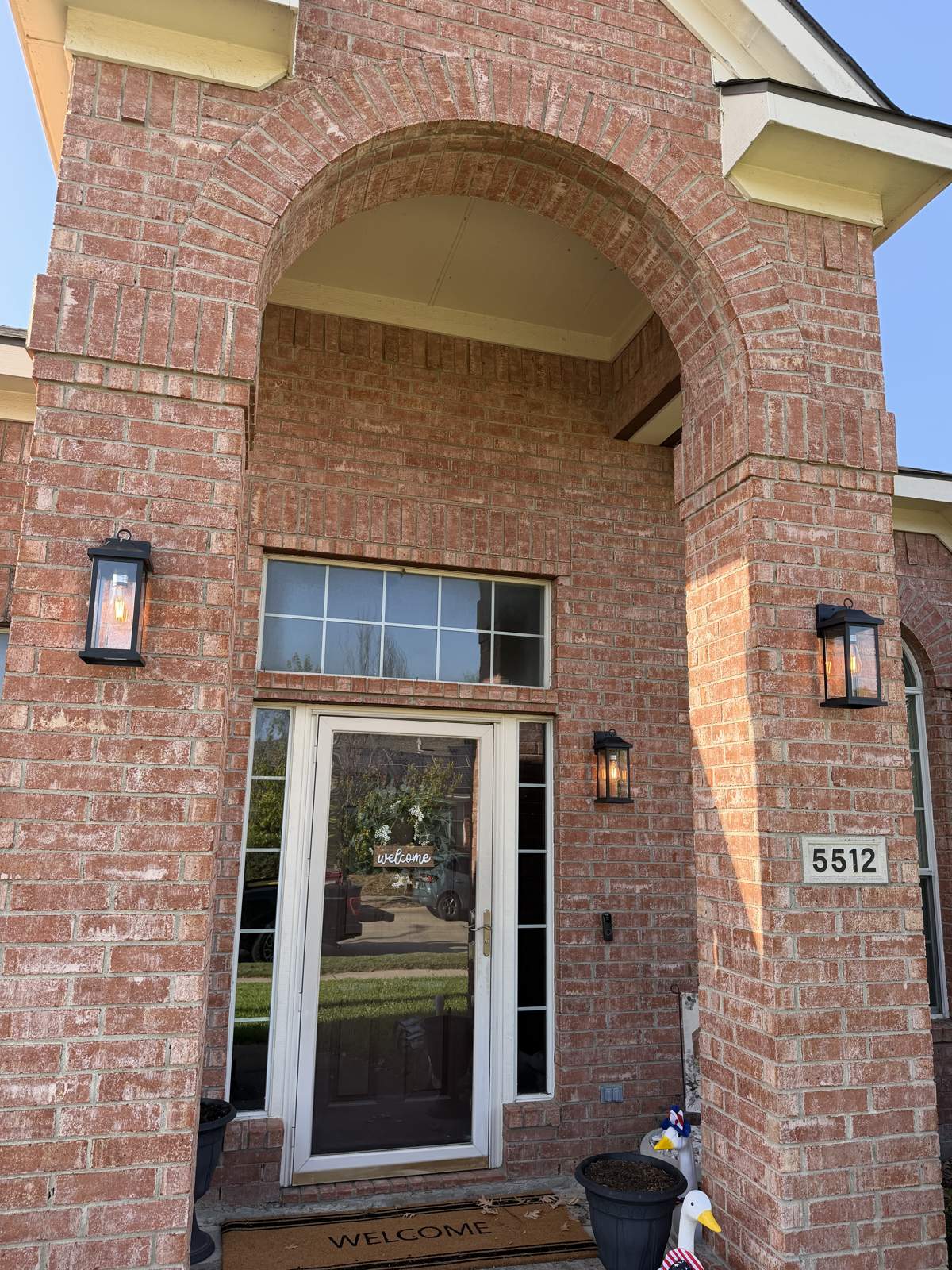 Exterior lantern light fixtures installed