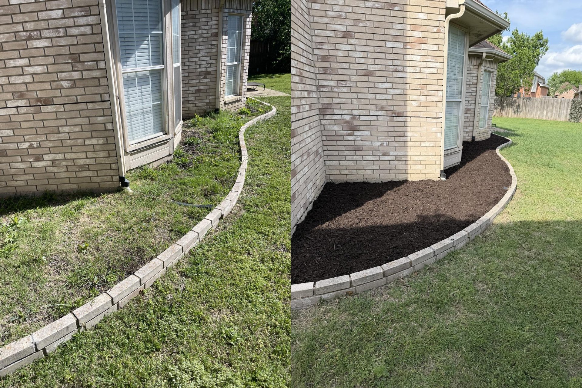 Cleaned out, edged, and topped with fresh dark mulch.